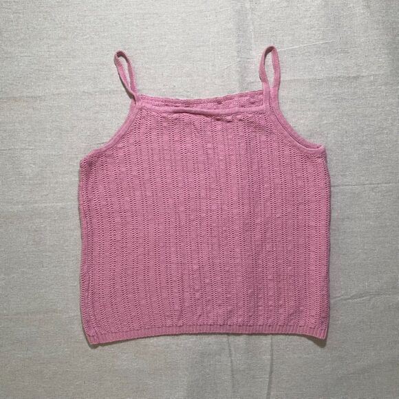Liz Claiborne Lizwear | Vintage Bubblegum Pink Knit Tank | Petite P - Picture 2 of 6